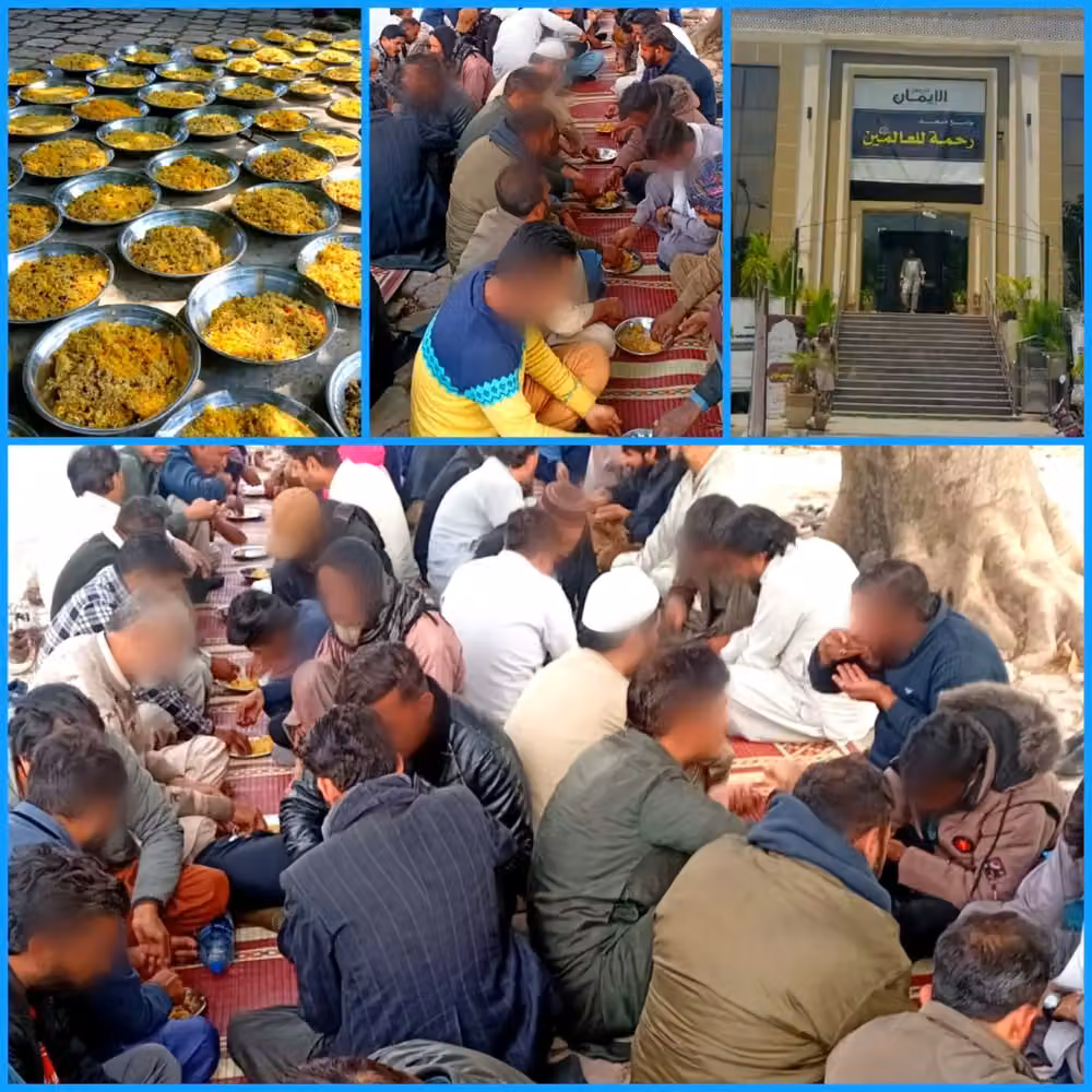 Meals prepared and served through Masjid Dastarkhwan