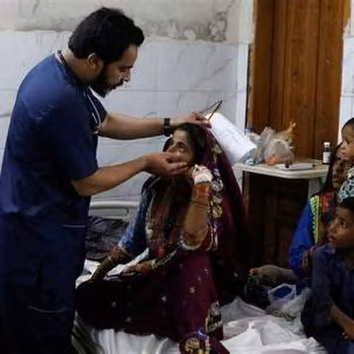 Child receiving basic healthcare support