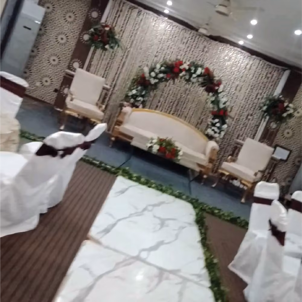 Masjid Marriage Hall stage and seating